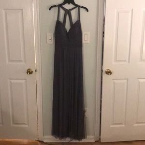 Bill Levkoff pewter tulle dress